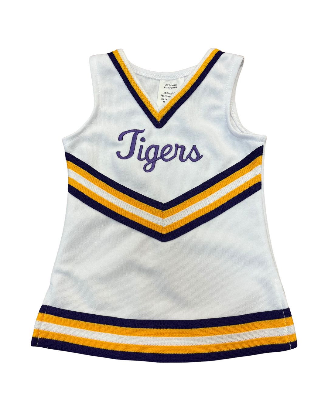 White Script Cheer Uniform Dress - Tigers