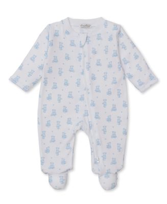 Blue Teddy Bear Time Footie w/ Zip