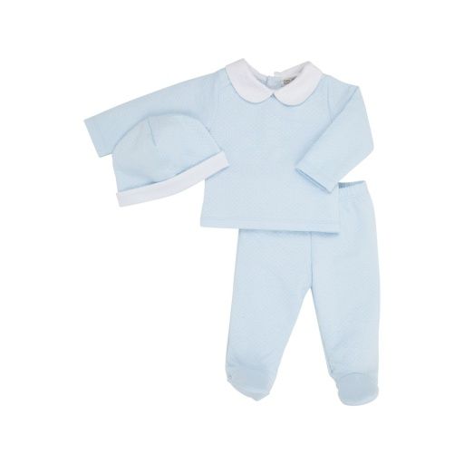 Harts Hold Me Set- Pima Jacquard, Blue/White, Size: 0-3m