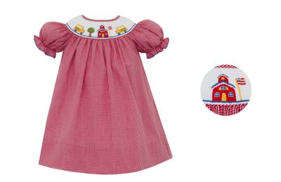 Back To School Pink Gingham Bishop w/ Insert