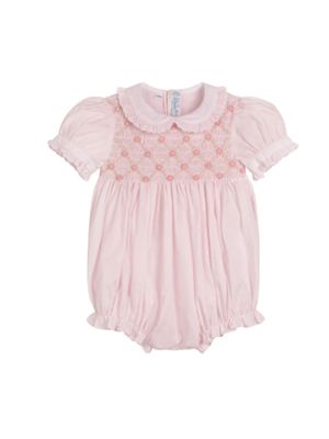 Dainty Smocked Floral Romper, Pink