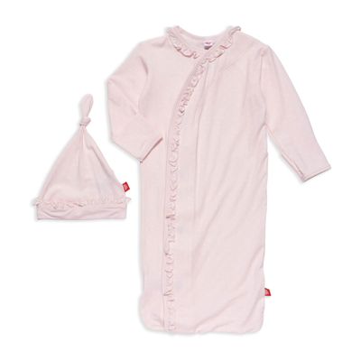 Pin Dot Pink Gown/Hat Set