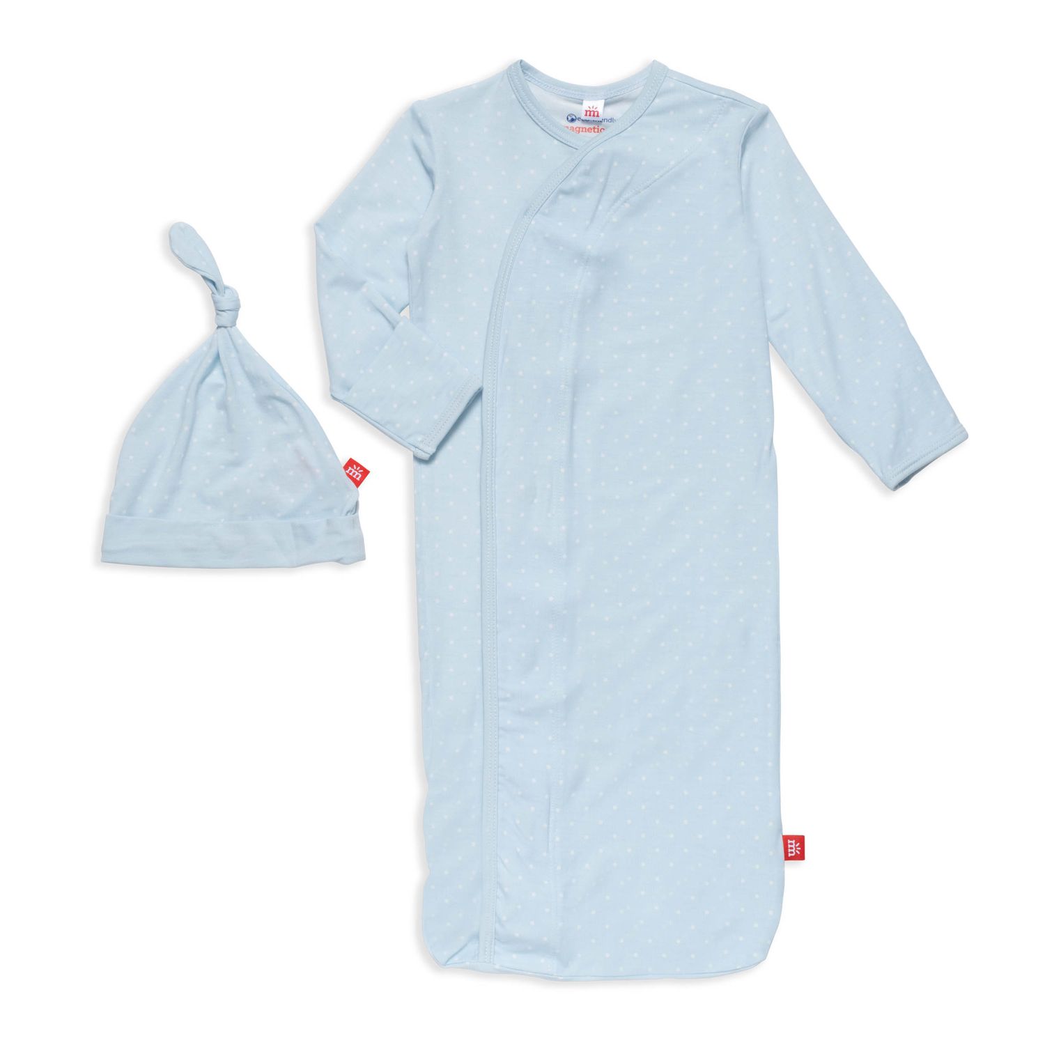Pin Dot Blue Gown/Hat Set