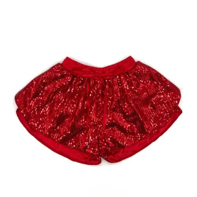 Red Sequins Butterfly Shorts