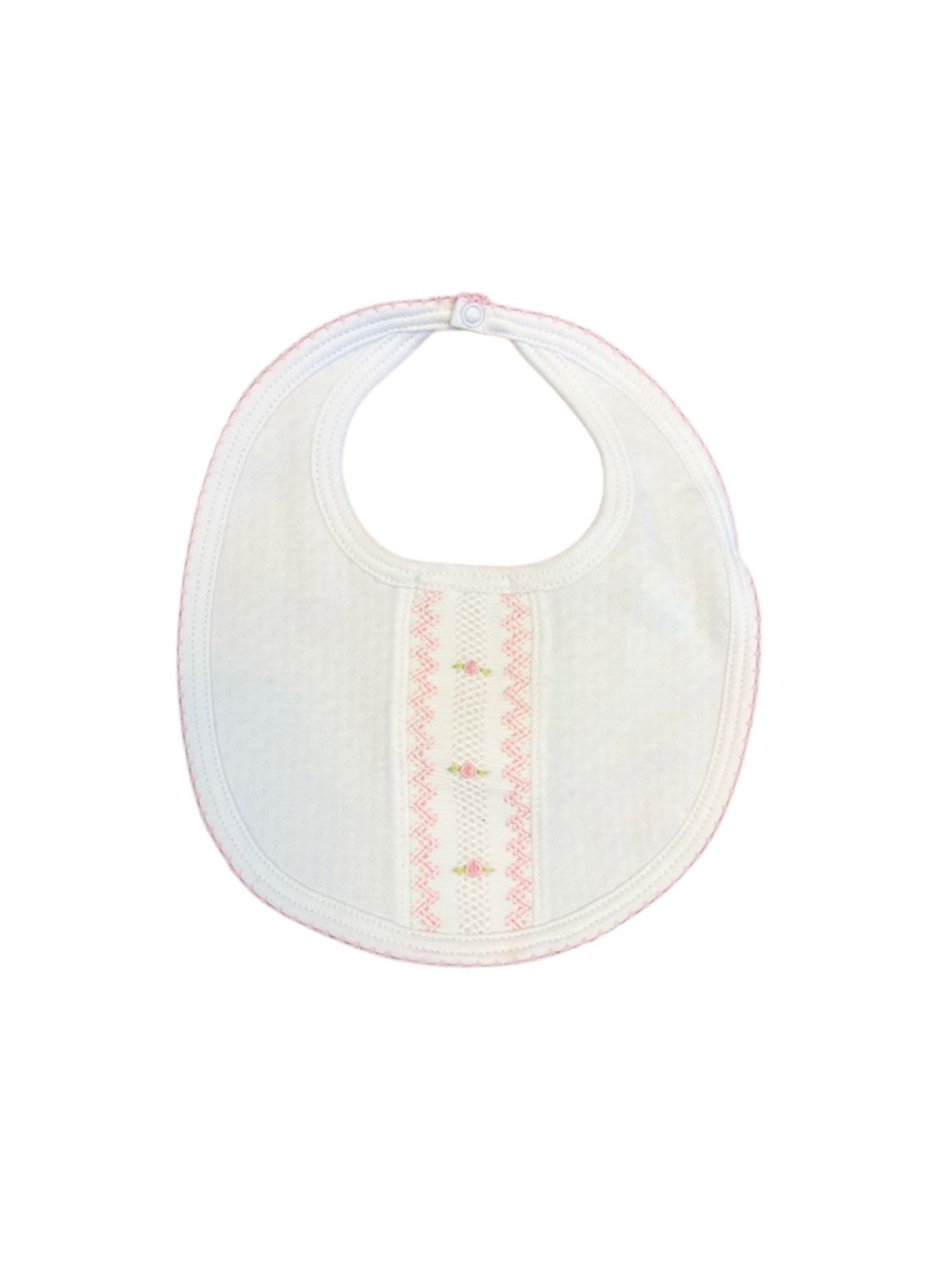Pink Trim Jacquard Bib