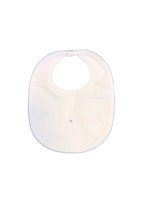 Blue Trimmed Hand Smocked Bib