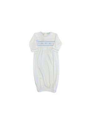 Blue Trim Jacquard Gown NB