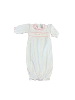 Pink Trim Jacquard Gown NB
