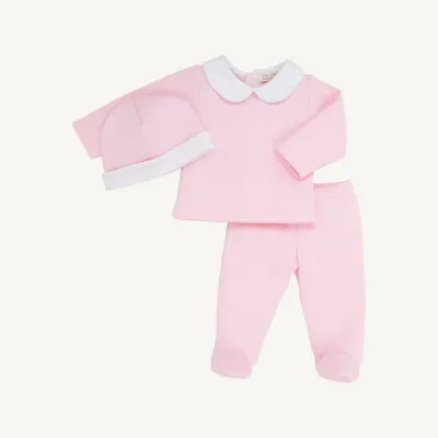 Harts Hold Me Set- Pima Jacquard, Pink/White
