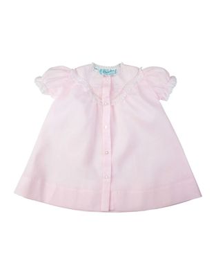Pink Lace Layette Open Dress Daygown NB