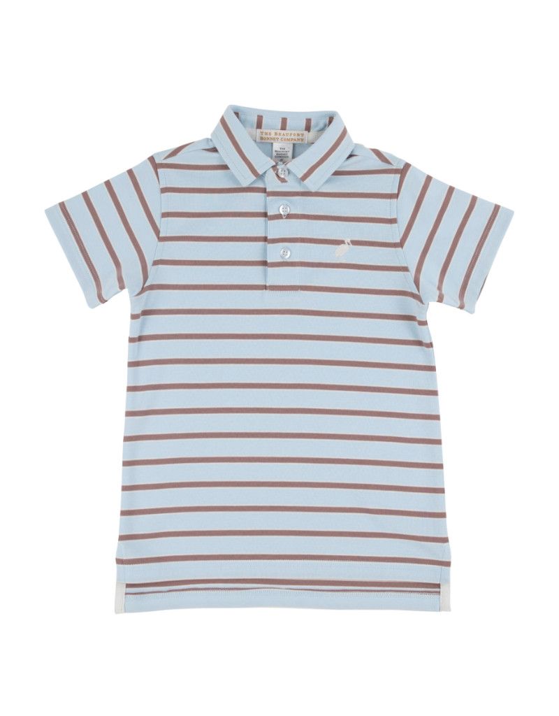 Prim and Proper Polo SS, Buckhead Blue &amp; Pearl Stripe
