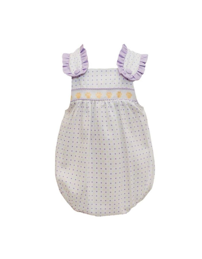 Purple/Gold Bitty Dot Tiger Paw Ribbon Bubble