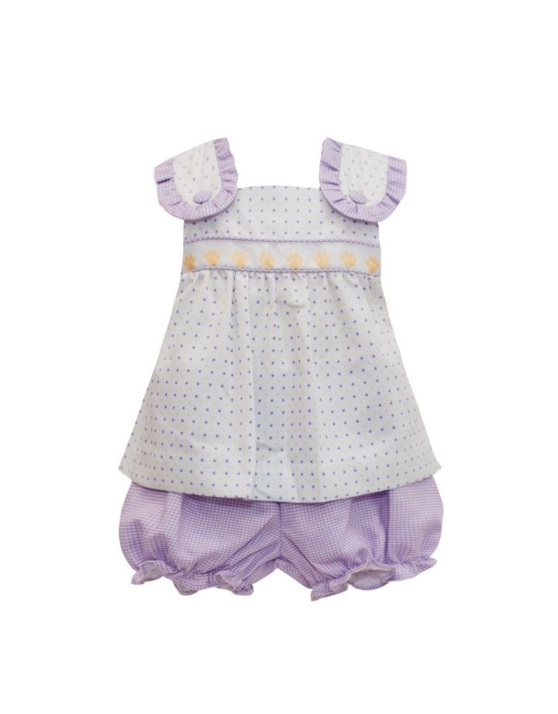 Purple/Gold Bitty Dot Tiger Paw Ribbon Bloomer Set