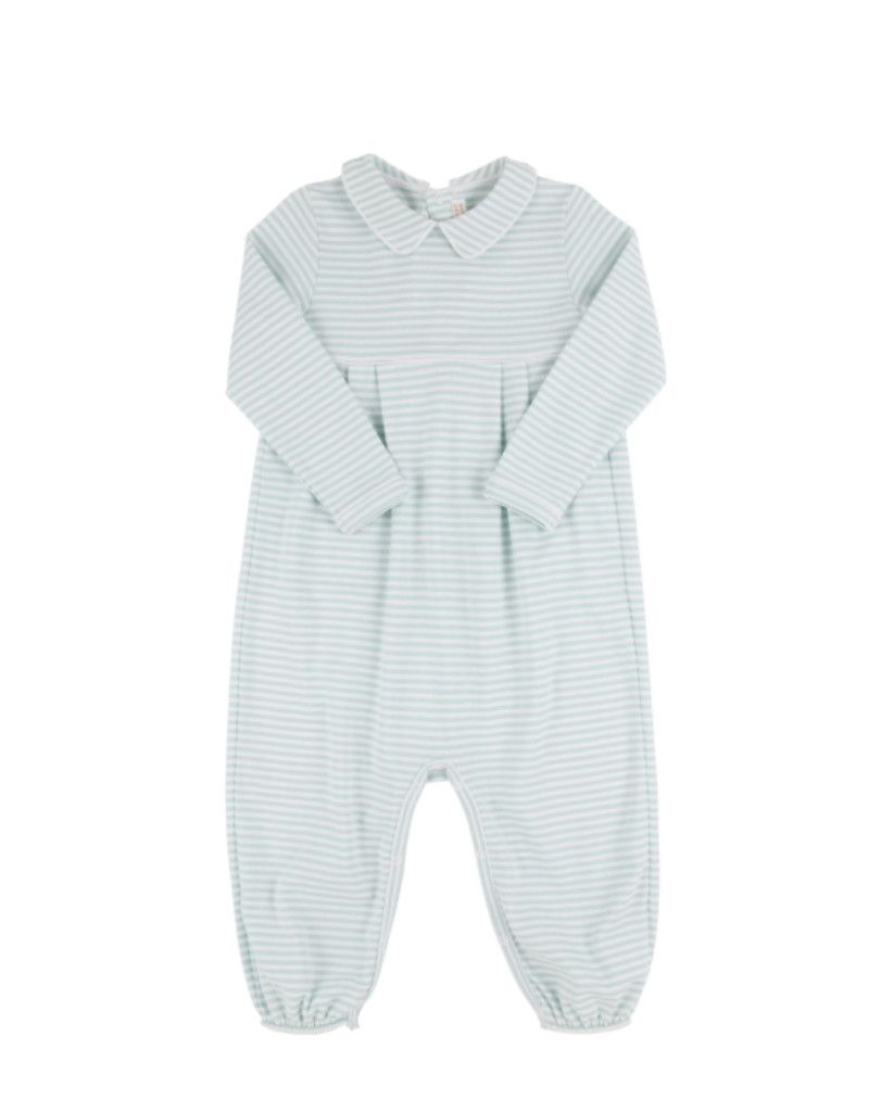 LS Bradford Romper, Old Greenwich Green Stripe