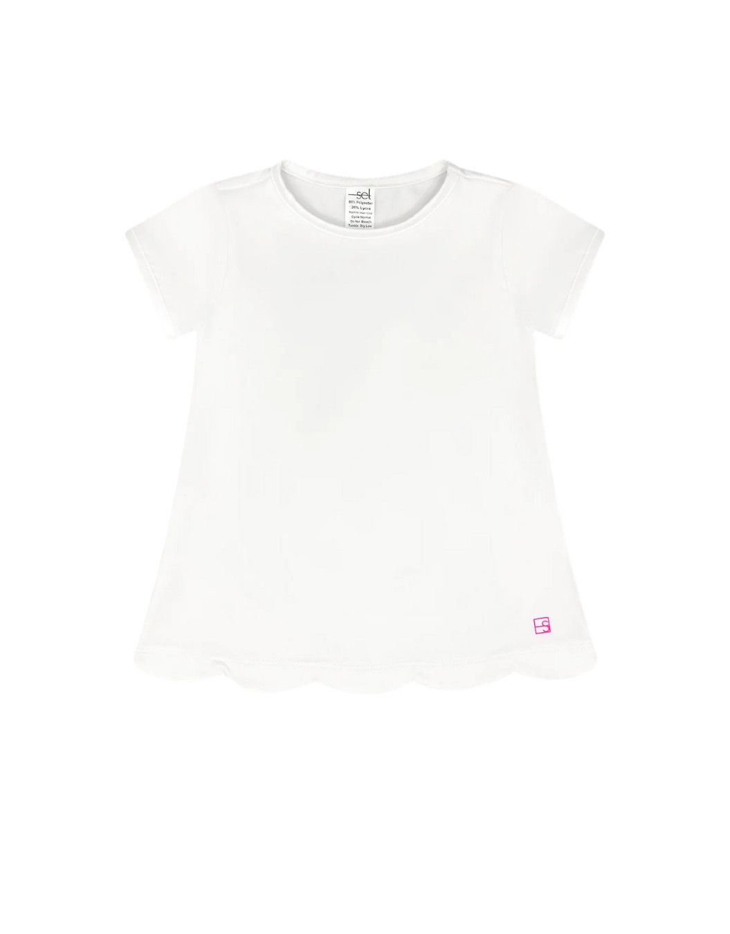 Bridget Basic Tee - Pure Coconut w/ Scallop Trim