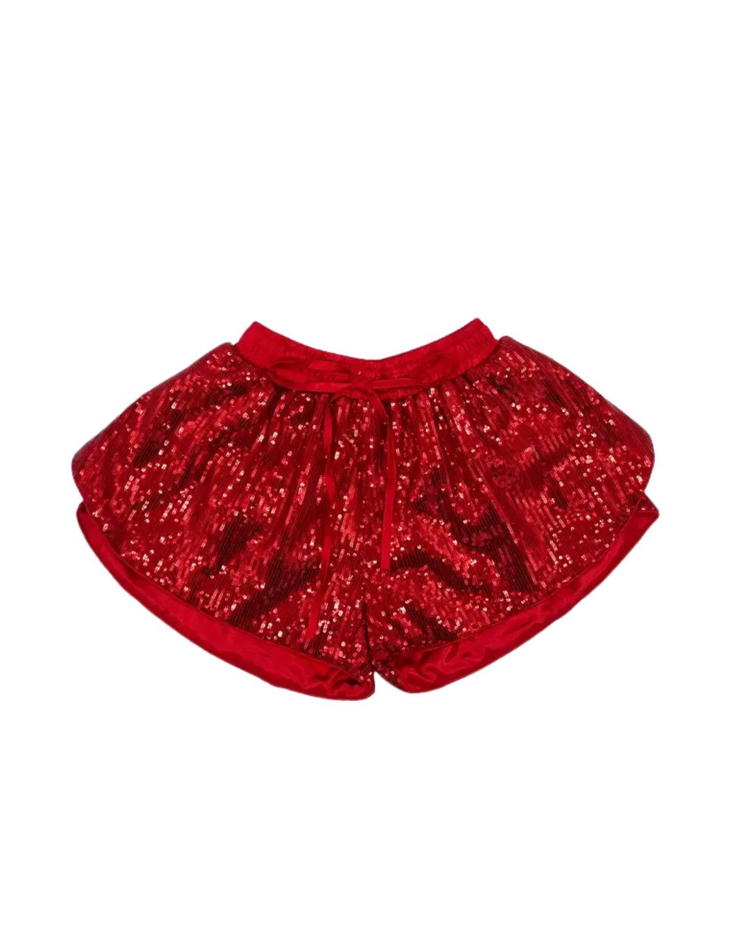 Red Sequins Butterfly Shorts