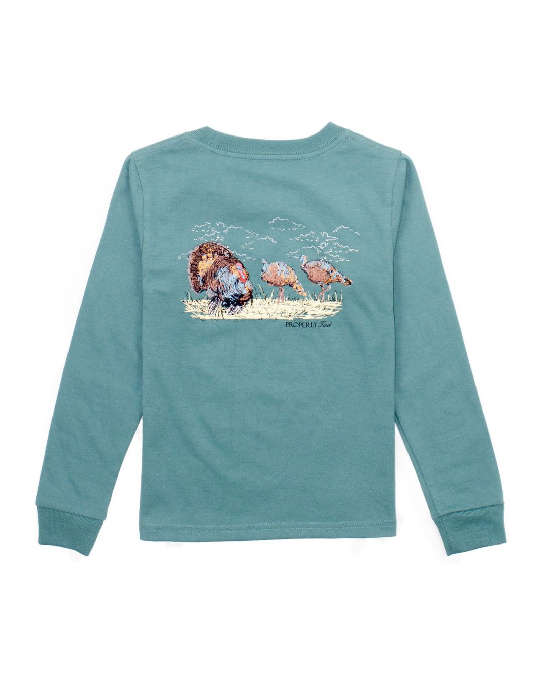 Boys Turkey Hunt LS Marine Green