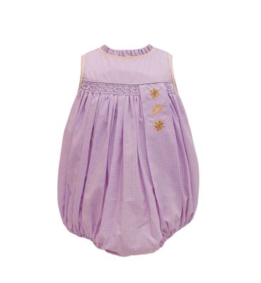 Lavender Gingham Spirit Trio Smock Girl Bubble