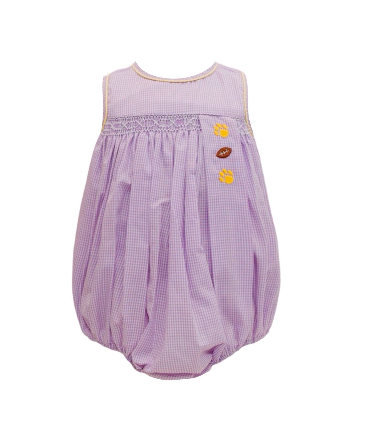 Lavender Gingham Spirit Trio Smock Boy Bubble