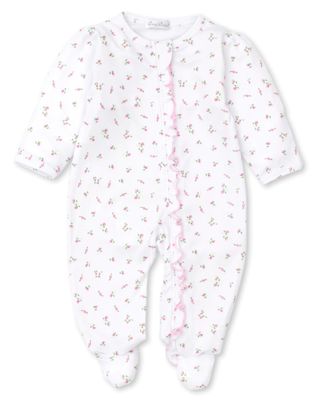 Garden Print Footie W/Ruffle Zipper
