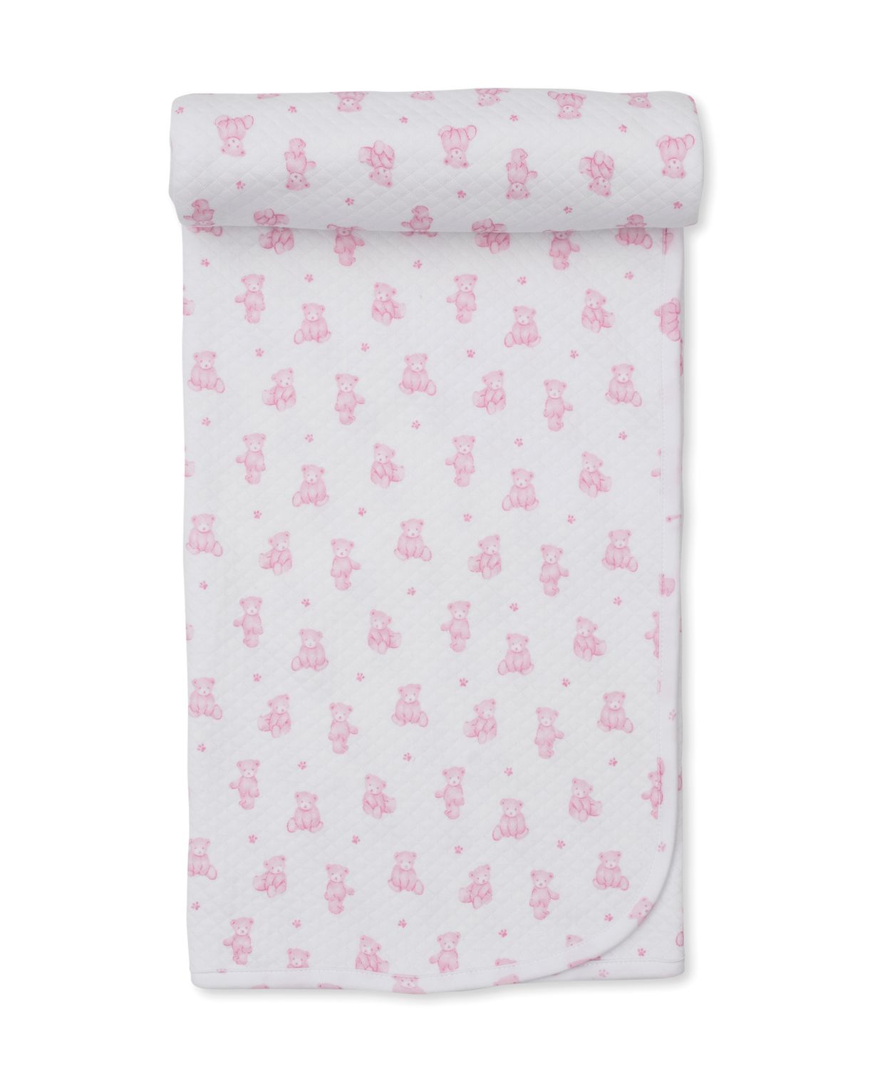 Pink Jacquard Blanket, Teddy Bear Time