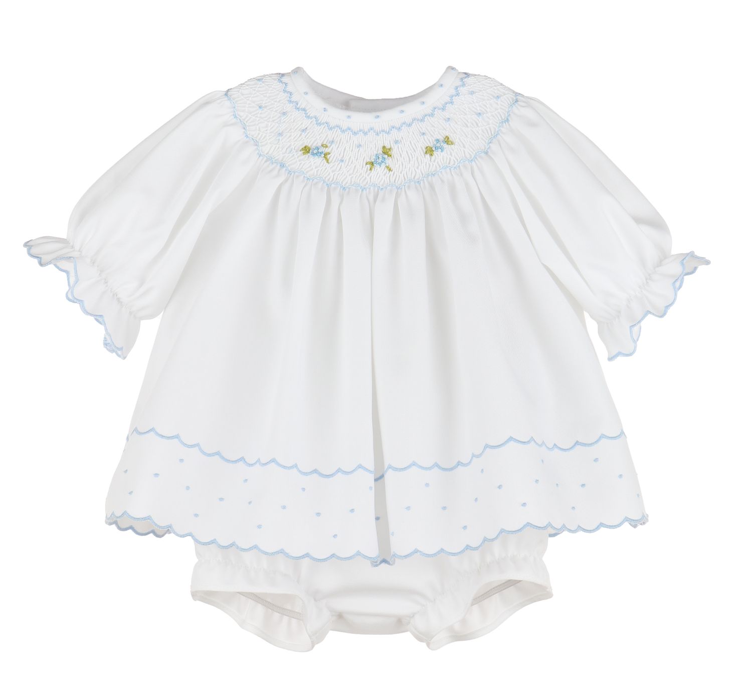 Classic Embroidery Feston Bishop, Blue Accents