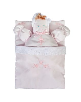Pink Bunting Doll With Cross