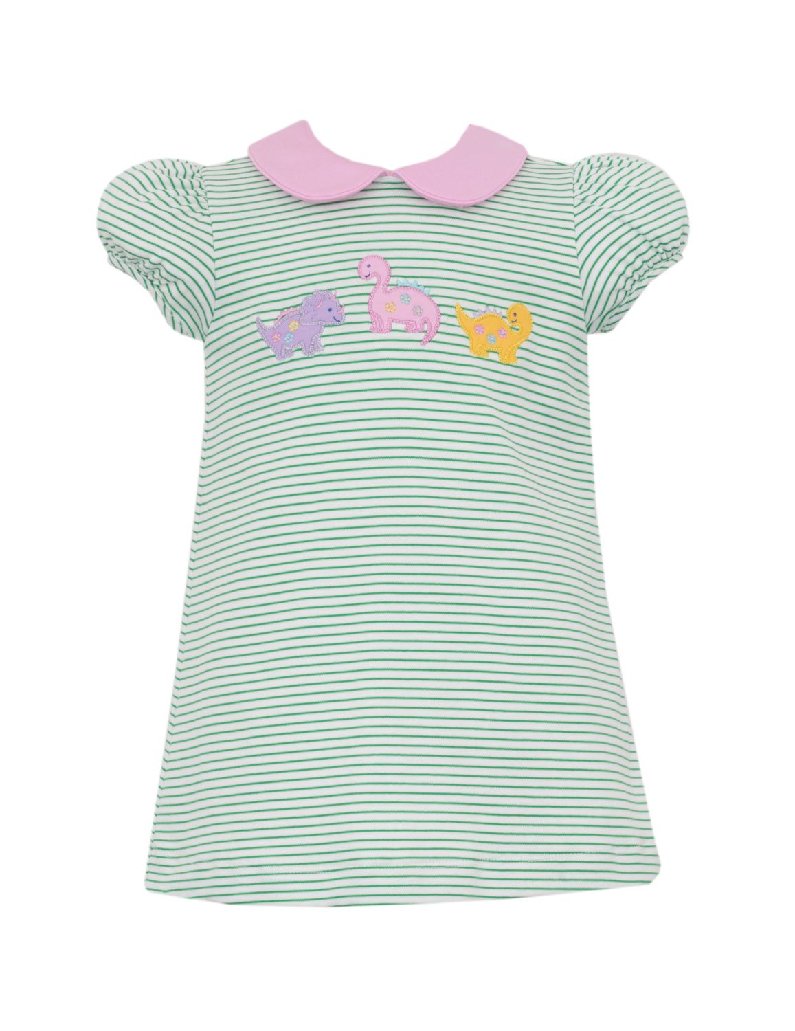 Dinosaur Knit Green Stripe A-Line