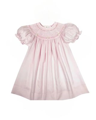 Pink Bullion Rose Bishop Smocked Dress