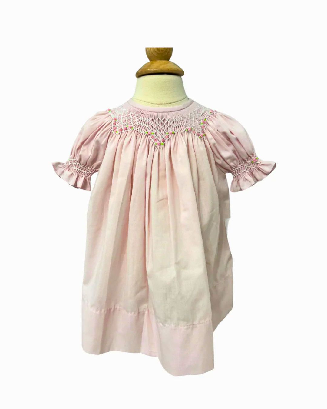 Pink Rose Bishop Smocked Dress