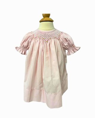 Pink Rose Bishop Smocked Dress