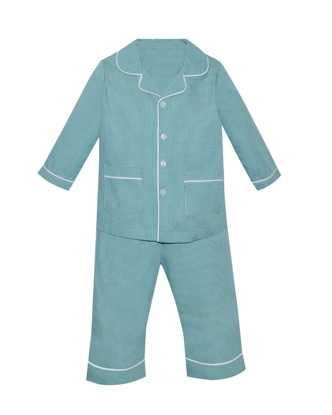 Landry Green Gingham Button Down PJ Set