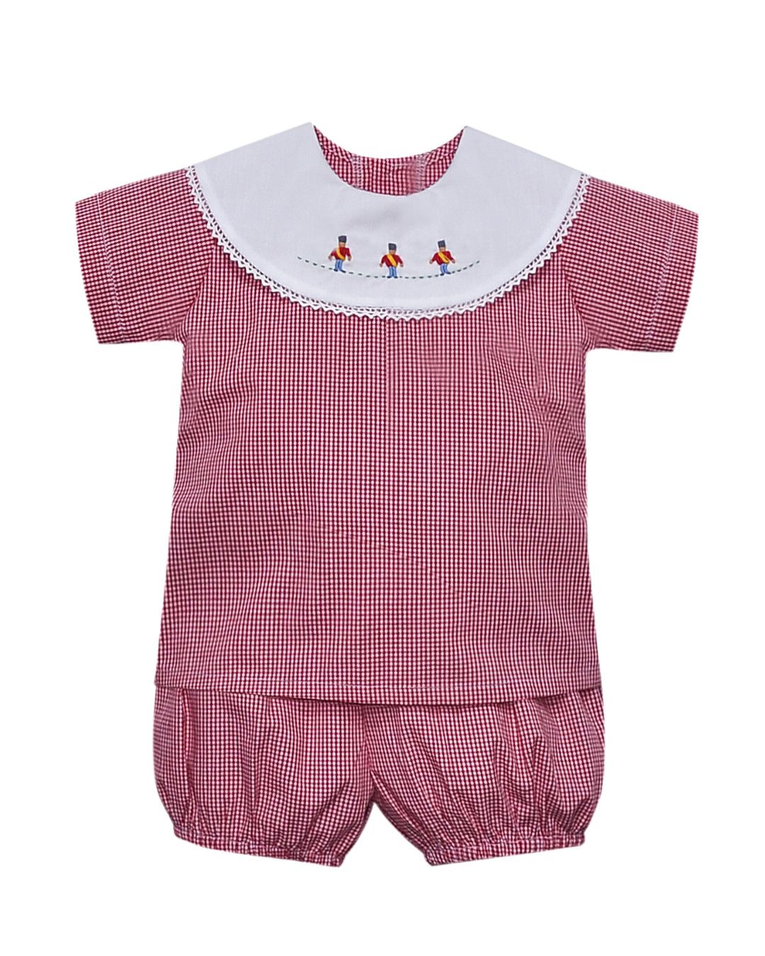 Red Gingham Soldier Bailey Short Set