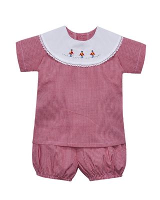 Red Gingham Soldier Bailey Short Set