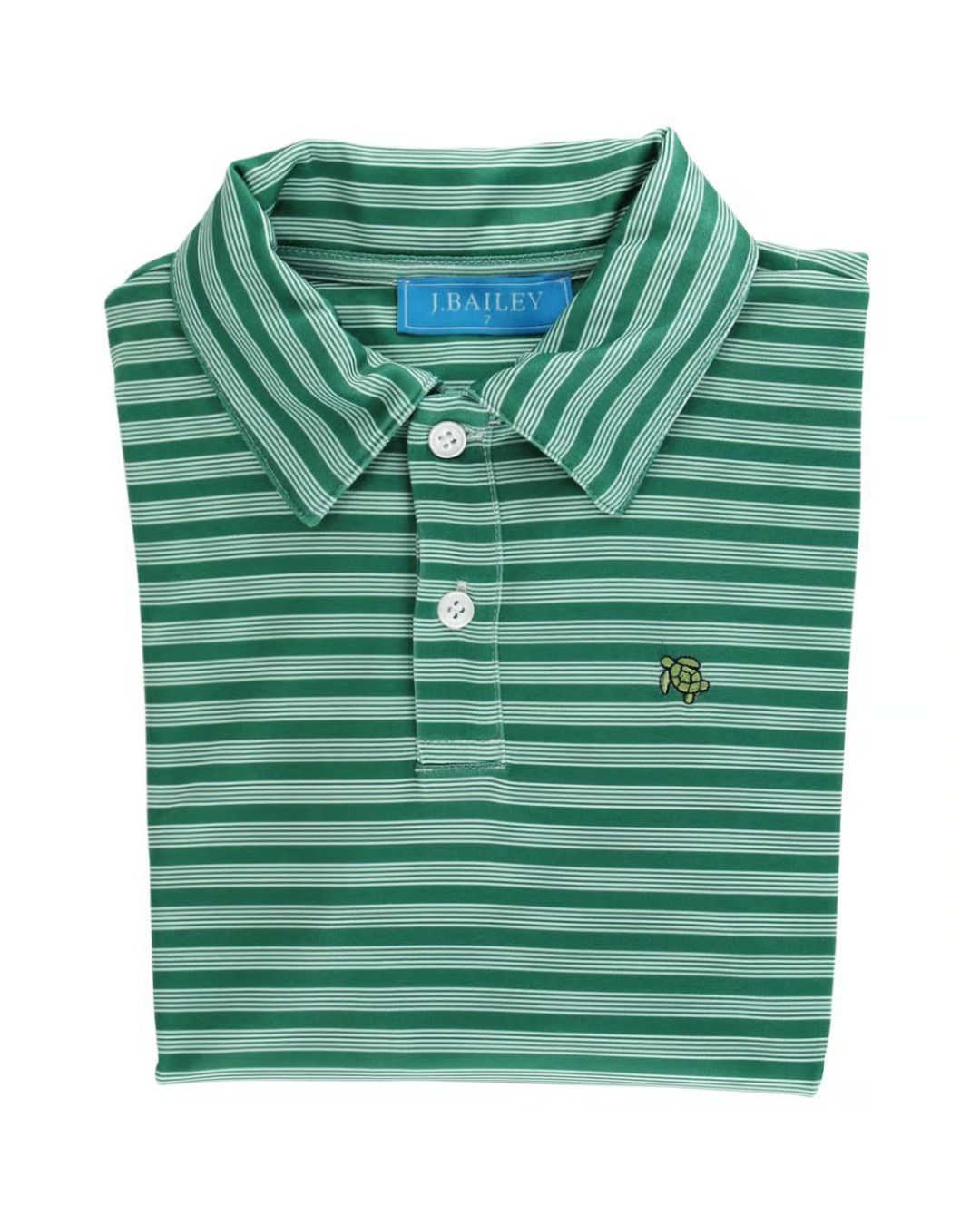 Harry LS Striped Performance Polo, Evergreen