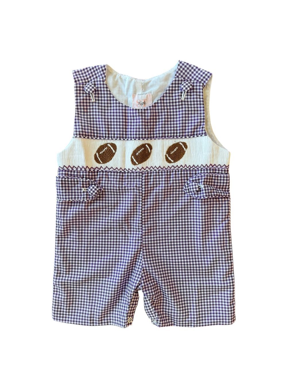 Henry Jon Jon, Purple Gingham Football Smock
