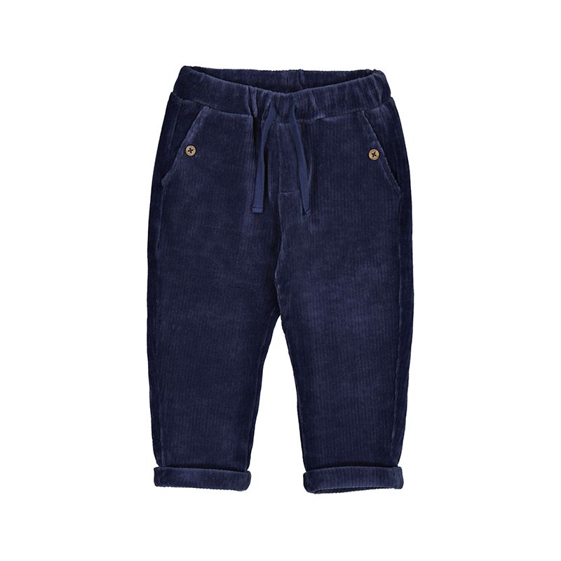 Navy Ribbed Knit Pant