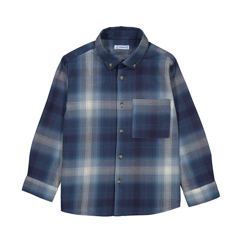 Navy Checked Button Down