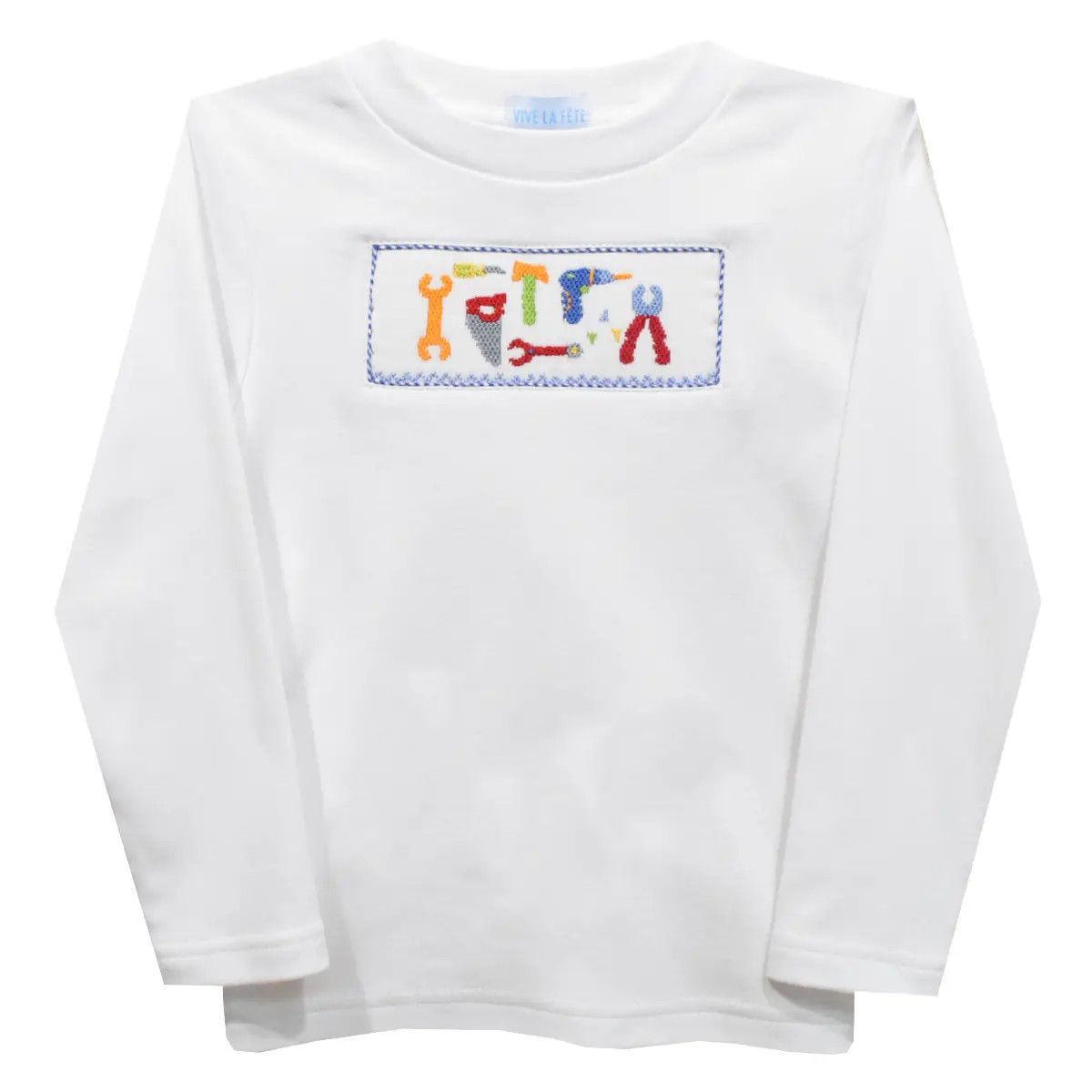 Tools Smocked LS Tshirt, White
