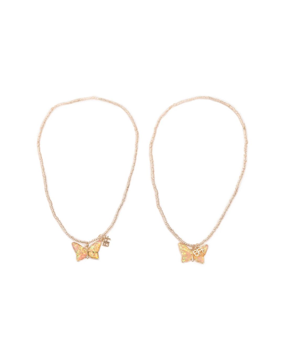 BFF Butterfly Share &amp; Tear Necklace, 2pc