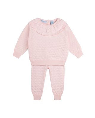 Girls Quilted Knit Set, Pink