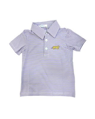 Purple Stripe Embr Tiger Polo