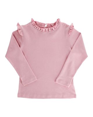 Girls Long Sleeve Tee, Light Pink