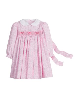 Smocked Natalie Dress, Pink Vinings