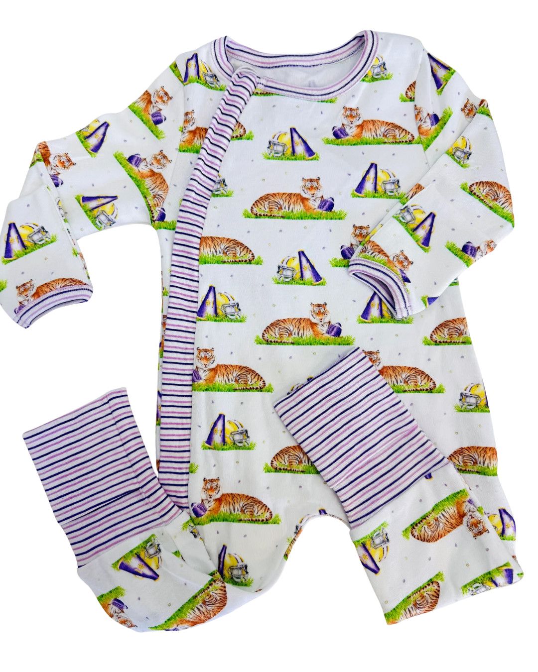 Mascot Mania in Louisiana Organic Cotton Zip-Up Pajamas