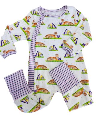 Mascot Mania in Louisiana Organic Cotton Zip-Up Pajamas