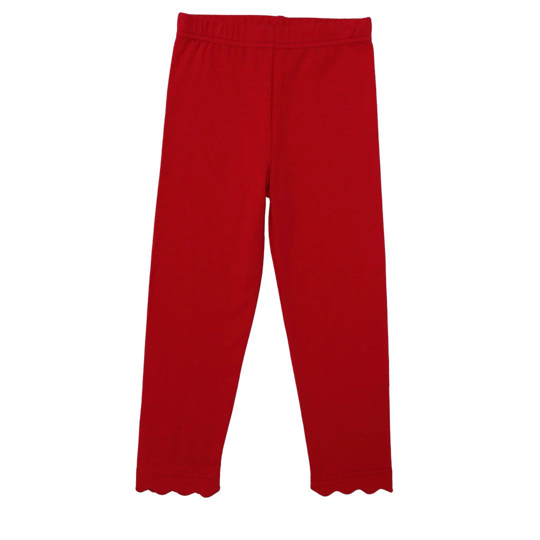 Scallop Legging, Red