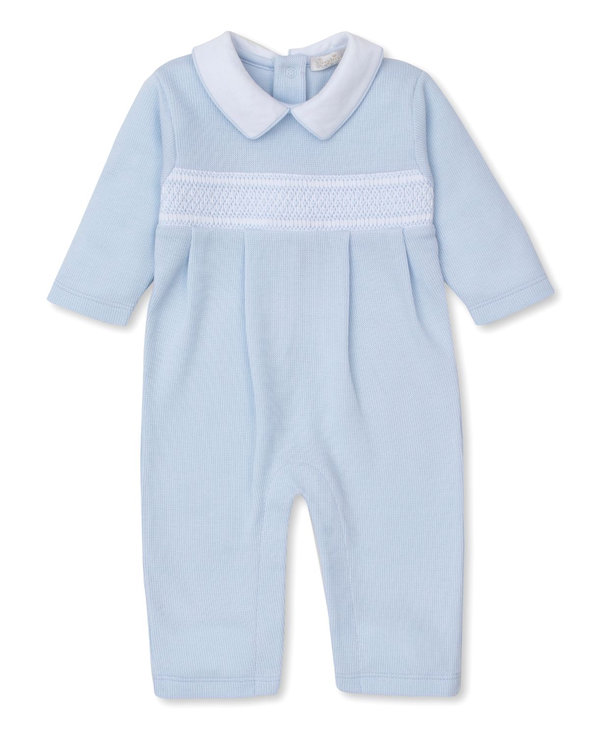 Playsuit with Hand Smocking, Light Blue