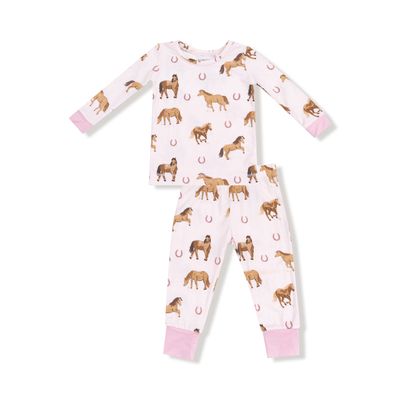 Pink Horses L/S Loungewear Set