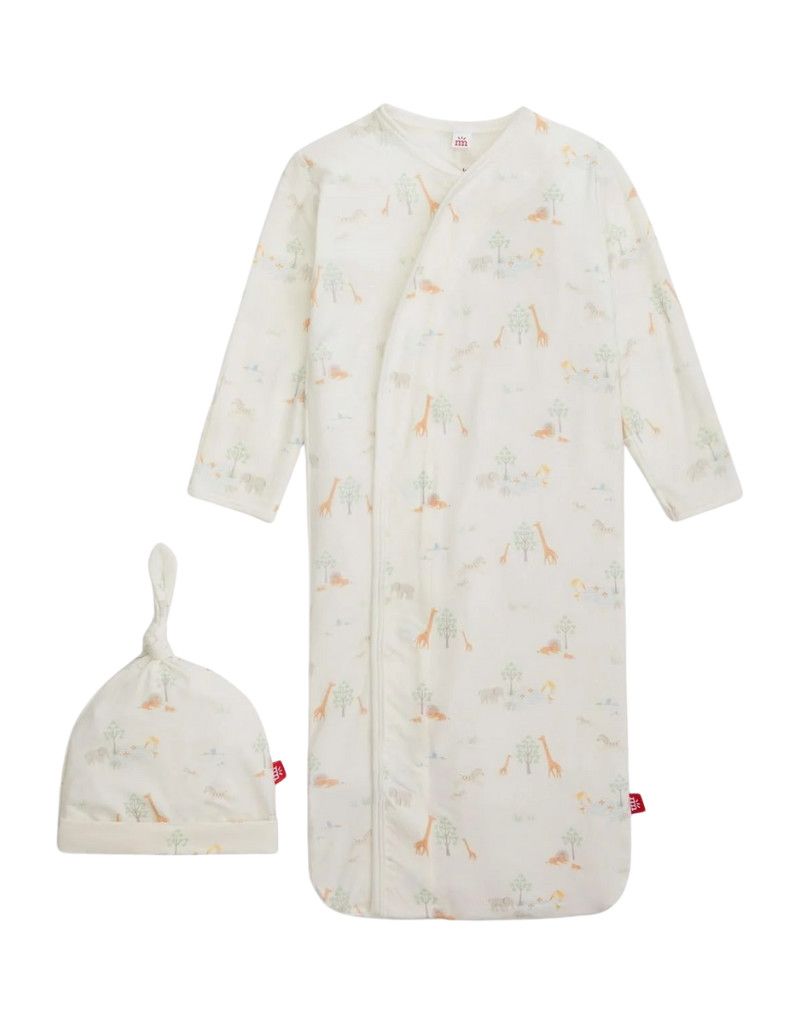 White Serene Safari Gown Hat Set